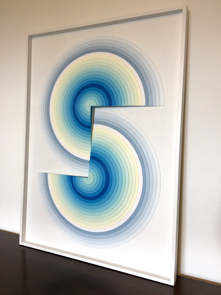 Onde I - Acrylique et carton contrecollé sur MDF, 54X74 cm